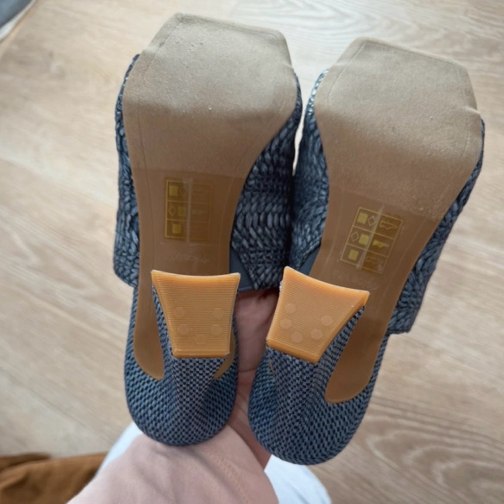 Dolce Vita Blue Textured Mules - Picture 4 of 5